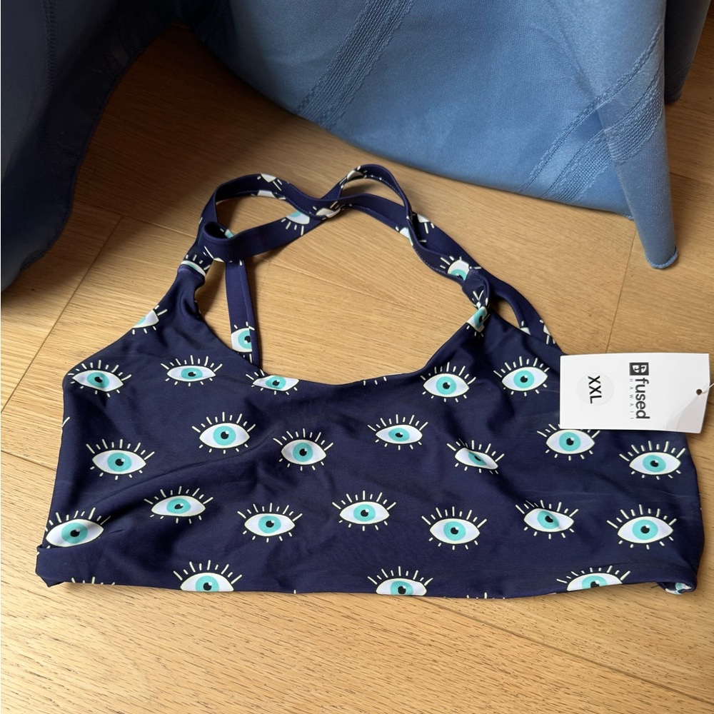 Hookena Hissed Navy Eye Print Bikini Top